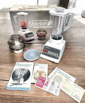 890-81 Vintage New Open Box Vtg Osterizer Liquefier Blender And Food Processor 10 Speed