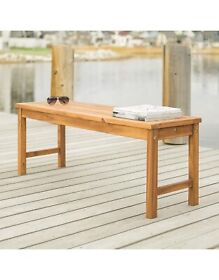Owb7sbr Walker Edison Rendezvous Modern Solid Acacia Wood Slatted Patio Bench 53 Inch