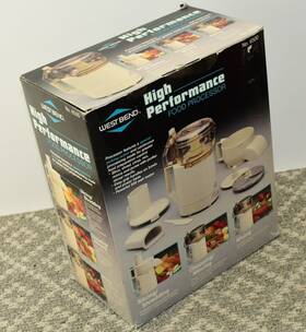 West Bend 072244365009 Vintage Food Processor 6500 Chopper Slicer High Performance Nib New