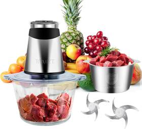 500w Xinyuming B302 Electric Food Processor Vegetable Chopper 2x8cup Bowls 2 Bi-layer 4 Blades