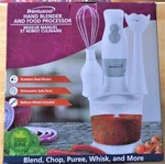 Nib Brentwood White Hand Blender & Food Processor, Whisk, Puree, Chop,. Fixed Price $18.00.