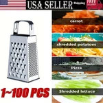 Kitchen Stainless Steel 4-SIDED Box Food Grater Vegetable Cheese Slicer Shredder. Fixed Price $62.06.