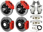 Wilwood Disc BRAKES,14" Front & 12" REAR,2" Drop SPINDLES,65-70 Impala,drill,red. Fixed Price $4241.85.