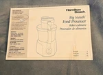 Hamilton Beach Big Mouth Processor 70570H, 70575H, 70573H, 70570C FP17 Manual. Fixed Price $5.00.