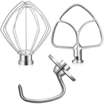 Kitchenaid -- Mixer Hook Beater Whip Stainless Steel Set Fit Models. Fixed Price $55.95.
