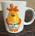 Get Well Eat Veggie Soup Begging Chicken Mug Cup By Teleflora Gift. Fixed Price $15.99.