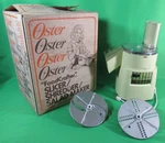 Vtg Oster Foodcrafter Slicer Shredder Salad Model 341-04 Harvest Gold '76 Tested. Fixed Price $32.00.