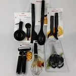 17 Piece Set Black Cooking Utensils Can Opener Sheer Hoba. Fixed Price $90.95.