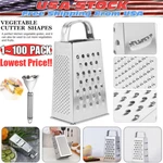 Kitchen Stainless Steel 4-SIDED Box Food Grater Vegetable Cheese Slicer Shredder. Fixed Price $296.00.