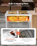 4-PAN Commercial Food Warmer, X 1/2 Pans Electric Steam Table, 1500W Professi. Fixed Price $381.66.