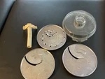 Cuisinart Discs Dcl 8 And 10 Parts; Lid, Stem Three Cutting Disks. Fixed Price $32.00.