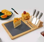 Creative Kitchen Tableware Cheese Plate Bamboo Slate Board Tools. Fixed Price $22.99.