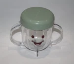 1 Magic Baby Bullet Food Blender Processor Short Double Handled Cup W/ Green Lid. Fixed Price $9.75.
