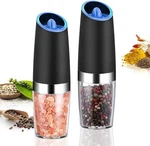 Gravity Electric Pepper Salt Grinder Set With Led Light Stainless Steel , 2-PACK. Fixed Price $18.84.