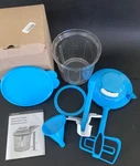New Tupperware Power Chef System Food Processor Mix Chop Whisk Blue Complete. Fixed Price $34.99.