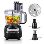 Fohere Food Processor, 12 Cup, 2-IN-1 Feed Chute Chopper & Black. Fixed Price $95.32.