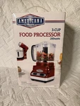 Americana Classics 3 Cup Food Processor 2-SPEED Blades No Skid Seafoam Red. Fixed Price $28.53.