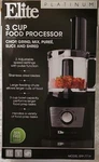 Elite By Maxi-matic 3 Cup Food Processor 2 Speed Stainless Steel EFP-7719. Fixed Price $42.00.