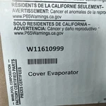 Whirlpool W11610999 Refrigerator Evaporator Cover Assembly Oem Genuine Part. Fixed Price $139.48.