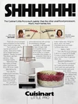 1988 Cuisinart Little Food Processor Much Quieter Better Print Ad. Fixed Price $10.50.