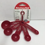 Set Of Five Measuring Spoons Red Cooking Baking Food Yum. Fixed Price $14.99.