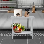 Garvee Commercial Kitchen Prep Table Stainless Steel 48/36" W/ Hooks & Shelf. Fixed Price $115.99.