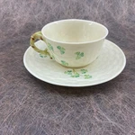 Belleek Shamrock Tea Cup And Saucer Set. Fixed Price $39.99.