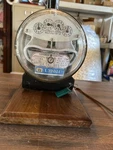 Vtg Original Residential General Electric Watt Hours Meter Table Lamp Light. Fixed Price $115.00.