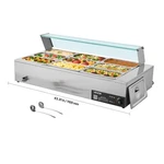 Vevor Commercial Food Warmer 9-PAN 1500W Buffet Bain Marie With Glass Cover. Fixed Price $259.99.