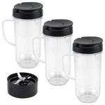 3 Pack 22 Oz Tall Cup, Flip Top To-go Lid + Cross Blade Replacement Magic Bullet. Fixed Price $32.99.