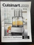 Cuisinart Instruction Manual Recipe Book Custom Food Processor EV-11PC8. Fixed Price $9.99.