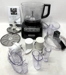 Kitchenaid KFP0922OB Onyx Black 9-CUP Food Processor, Complete Set, Good Working. Fixed Price $65.00.