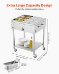 6-PAN Commercial Propane Steam Table Gas Outdoor Food Warmer W/ Wheels. Fixed Price $411.99.