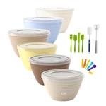 6 Pack Mixing Set With Lids Plastic For Kitchen Nesting Salad & Me.... Fixed Price $37.45.