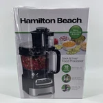 Hamilton Beach 10 Cup Food Processor And Chopper With Stack & Snap Design, Black. Fixed Price $49.99.