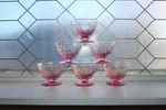 6 Vintage Pink Seneca Driftwood Sherbet Dishes Desert Bowls Mid Century. Fixed Price $48.00.