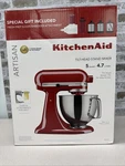 Kitchenaid KSM150FBER Artisan Series 5-QT Tilt-head Stand Mixer, Empire Red. Fixed Price $380.00.