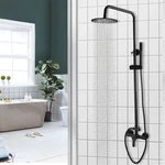 Black Shower Faucet Set Wall Mount Outdoor Fixtures Exposed System. Fixed Price $54.98.