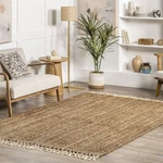 Nuloom Raleigh Farmhouse Jute Tasseled Area Rug, 5X8, Natural. Fixed Price $175.52.