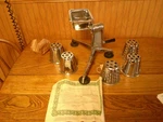 Saladmaster Vtg Food Processor Chopper Shredder Slicer 5 Cones Finger Guard. Fixed Price $74.99.