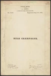 Arend Milk Champagne Trademark Registration 1882 Certain Food Preparation. Fixed Price $13.49.