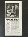1940 Hamilton Beach Quality Food Mixer Woman Racine Wi B&w Vintage Print Ad. Fixed Price $9.31.