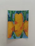Aceo Original Yellow Squash Painting Bright Vegetable Mini Food Artwork. Fixed Price $12.00.
