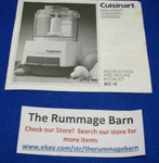 Cuisinart DLC-1C Mini Prep Chopper Grinder --- Instruction Manual See Pics. Fixed Price $9.95.