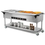 5-PAN Commercial Food Warmer, 3750W Electric Buffet Steam Table W/ Wheels. Fixed Price $1458.99.
