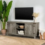 Walker Edison Modern Farmhouse Barn Door Stand For Up To 65", Grey Wash. Fixed Price $272.00.
