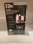 Elite By Maxi-matic Platinum Series 3 Cup Food Processor New Box. Fixed Price $37.59.