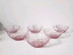 6 Driftwood Morgantown Seneca Mid Venture Crinkle Glass Bowls- Pink. Fixed Price $109.99.