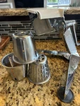 Saladmaster Vtg Stainless Steel Food Processor W/ 3 Cones - Shred/slice/grate. Fixed Price $68.00.