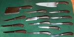 Vtg Ginsu 14-PIECE Knife Set W/ Brown Plastic Handles & Stainless Steel Blades. Fixed Price $34.46.